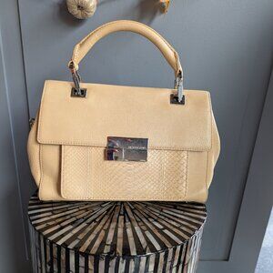 Michael Kors Collection Quinn Top-handle Satchel with Leather/Chain Strap